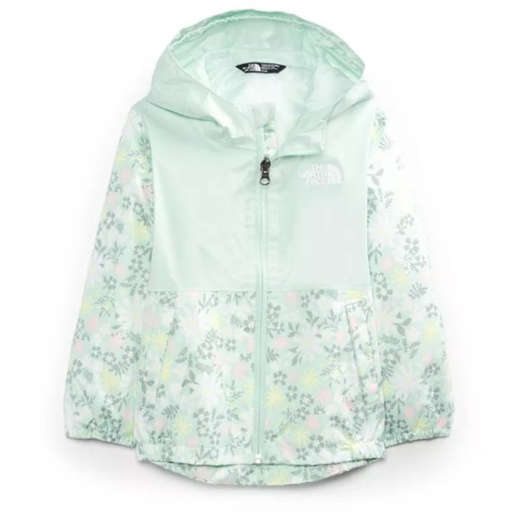 The North Face Girls Floral Zip Line Zip Up Lightweight Rain Jacket Shell NWT